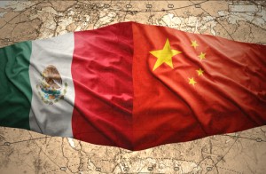 China Mexico flags