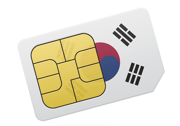 South Korea flag and SIM card