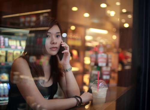 woman on phone