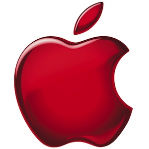 Apple logo red